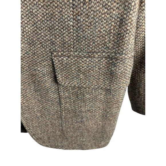 John Weitz Blazer Mens 44R Brown Wool Harris Tweed Sports Coat Career Jacket Vtg - Picture 2 of 11